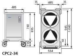 Dispensador de platos nivel constante 2 columnas Ø240-340 mm