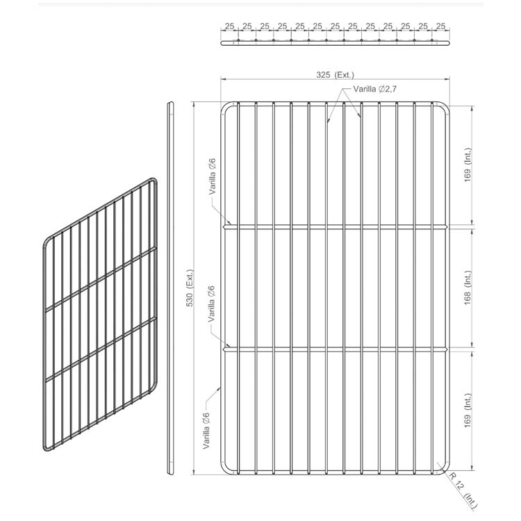 Estante inox GN 1/1