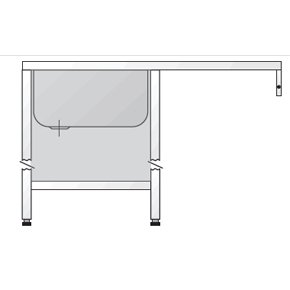 [19012754] Fregadero para lavavajillas 1200x700 mm 1 cubeta escurridor derecha