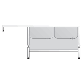 [19014337] Fregadero para lavavajillas 1800x600 mm 2 cubetas escurridor izquierda