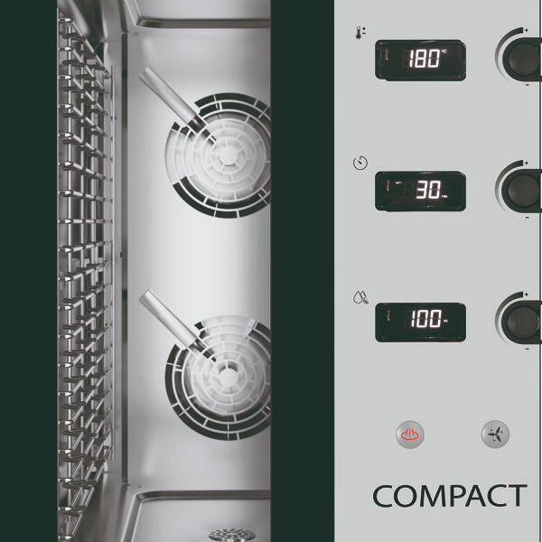 Horno combinado compacto profesional 6 GN 1/1 control digital
