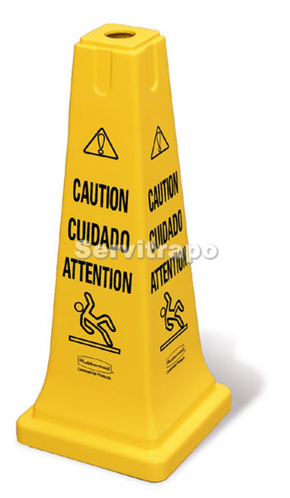 [FG627777YEL] Cono de seguridad Multilingüe símbolo “Cuidado”