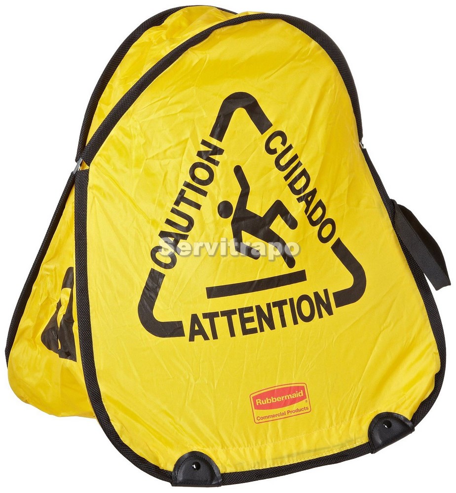 Señal seguridad plegable con símbolo de suelo mojado