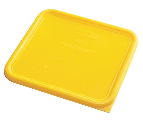 Tapa de contenedor cuadrada Rubbermaid amarilla grande