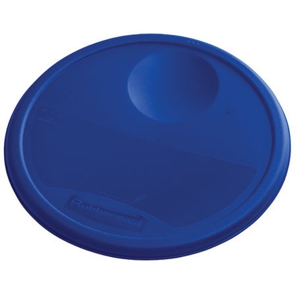 Tapa de contenedor redondo Rubbermaid azul grande