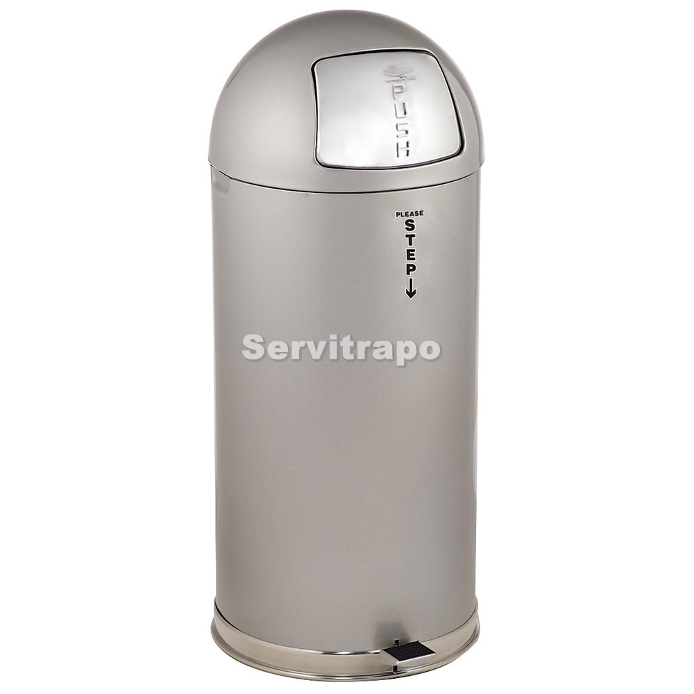 Papelera EasyStep 55L. Plateado Con pedal