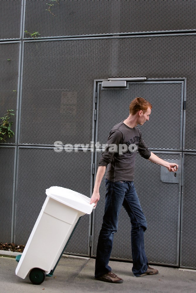 Contenedor con pedal ECO (blanco tapa blanca)