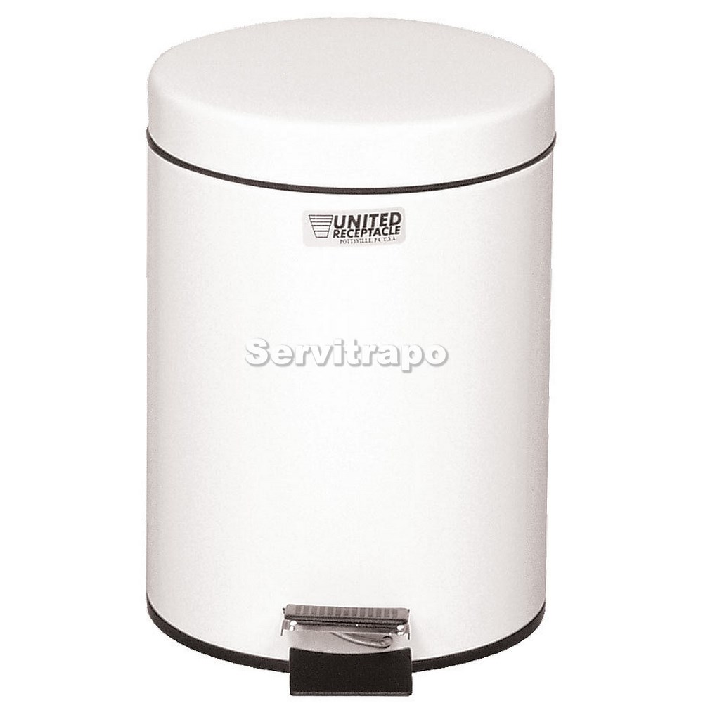 Papelera pedal 5l. Acero blanco