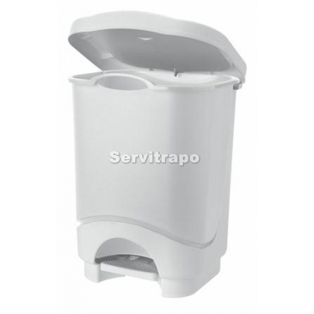 Papelera con pedal 15L blanco