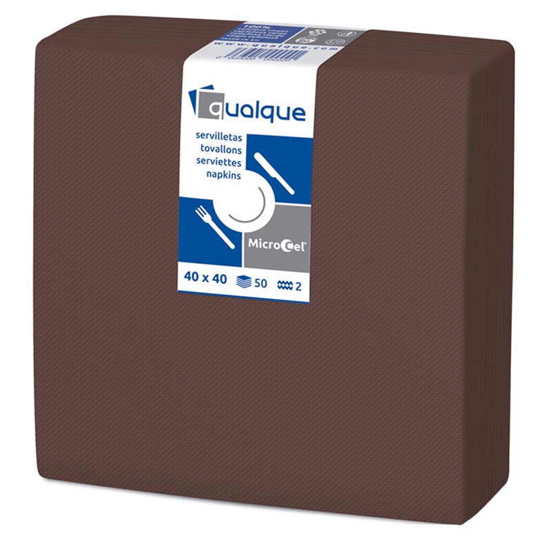 [Q14206] SERVILLETA MICROCEL 40 X 40 2 CP 1/4 CHOCOLATE