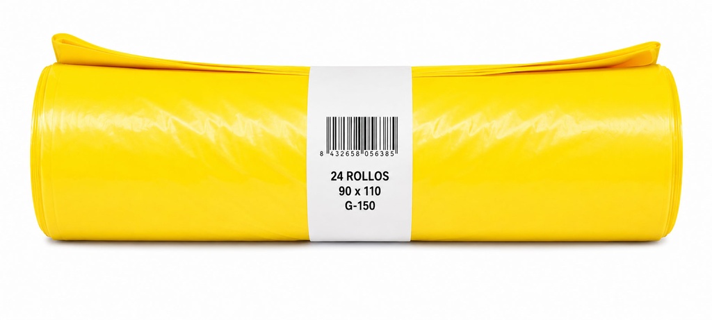 [SW520150-AM] Bolsa de Basura Industrial Amarilla 90cmx110cm galga 150 Caja 24 Rollos