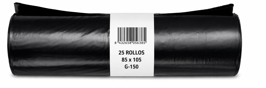 [SW520150-N] Bolsa de Basura Industrial Negra 85cmx105cm galga 150 Caja 25 Rollos