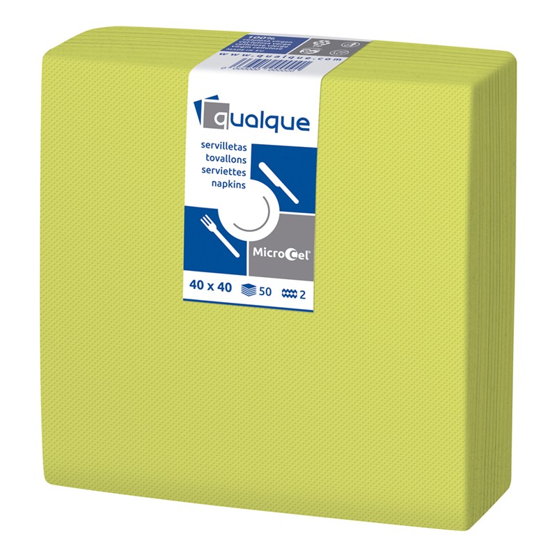 [Q14214] SERVILLETA MICROCEL 40 X 40 2 CP 1/4 BAMBÚ