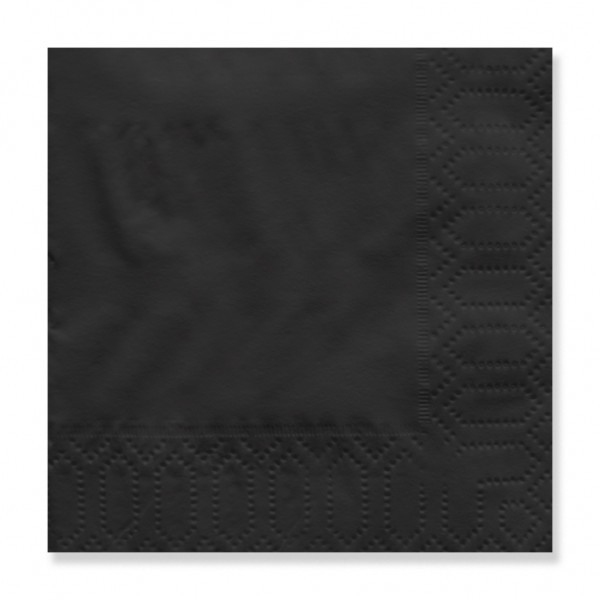 Servilletas 40x40 Qual Negras 2 Capas 1/4