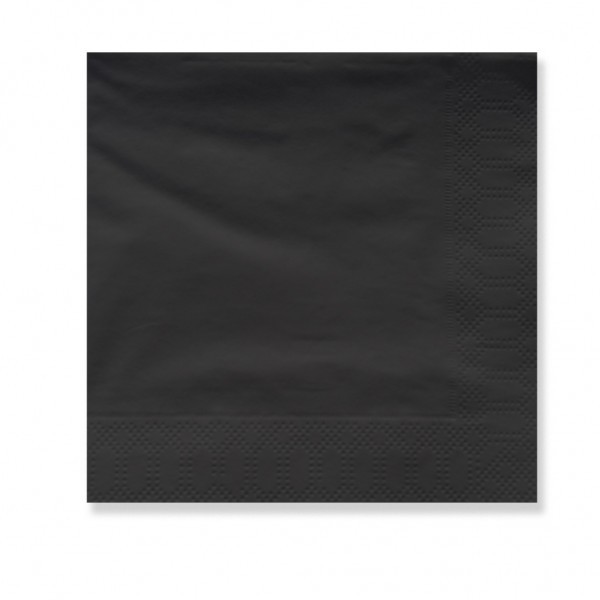 [15202] Servilletas 40x40 Qual Negras Tisú Seco 1/4