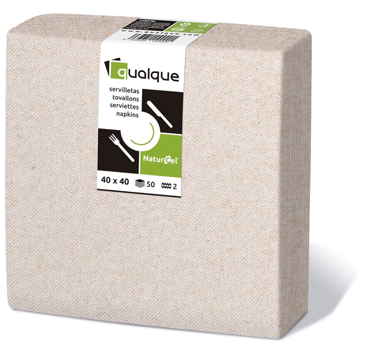 [Q1420N] SERVILLETA MICROCEL 40 X 40 2 CP 1/4 NATURE
