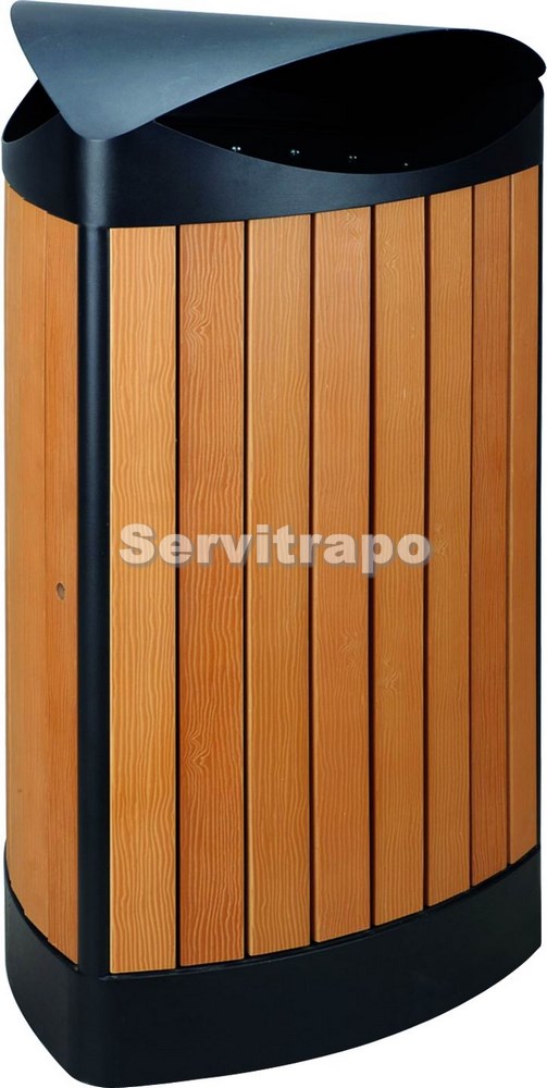 [205006] Papelera Angle 120l Para Exteriores Madera