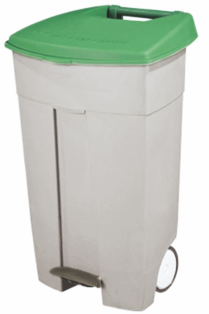 Cubo Exterior Móvil 110l Con Pedal Y Tapa Verde