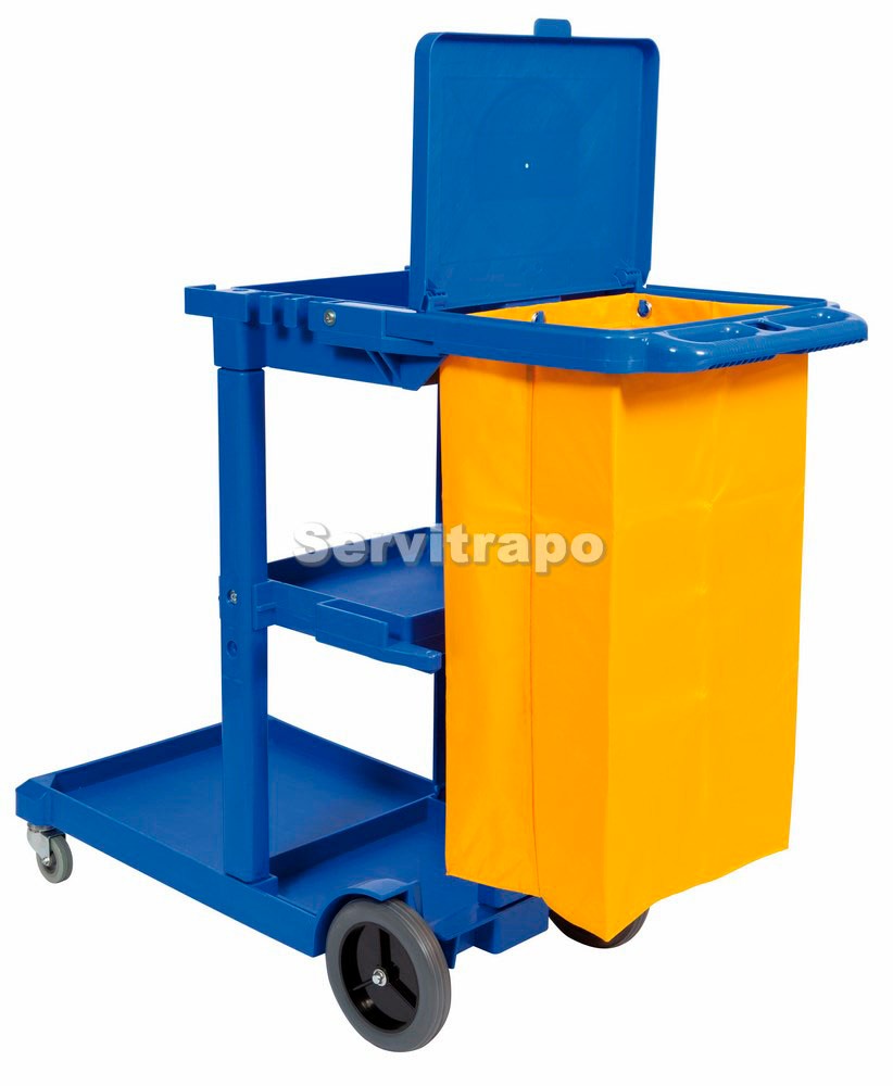 [300002] Carro De Limpieza Con Bolsa Amarilla Y Tapa