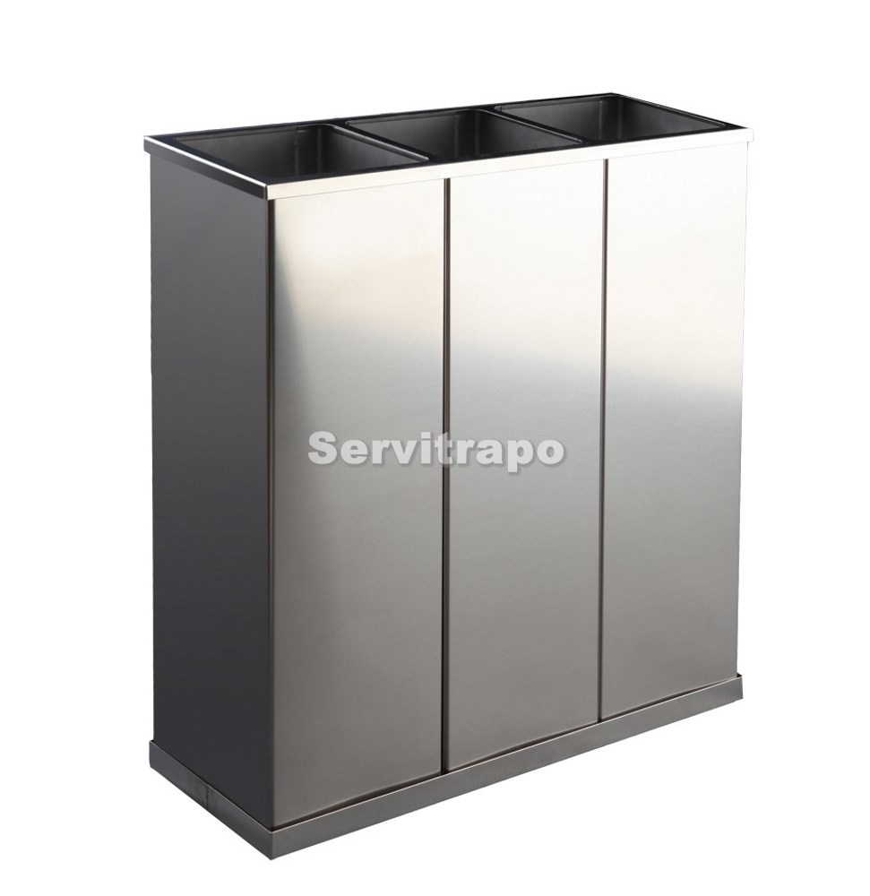 Papelera Selectiva Inox Satinado