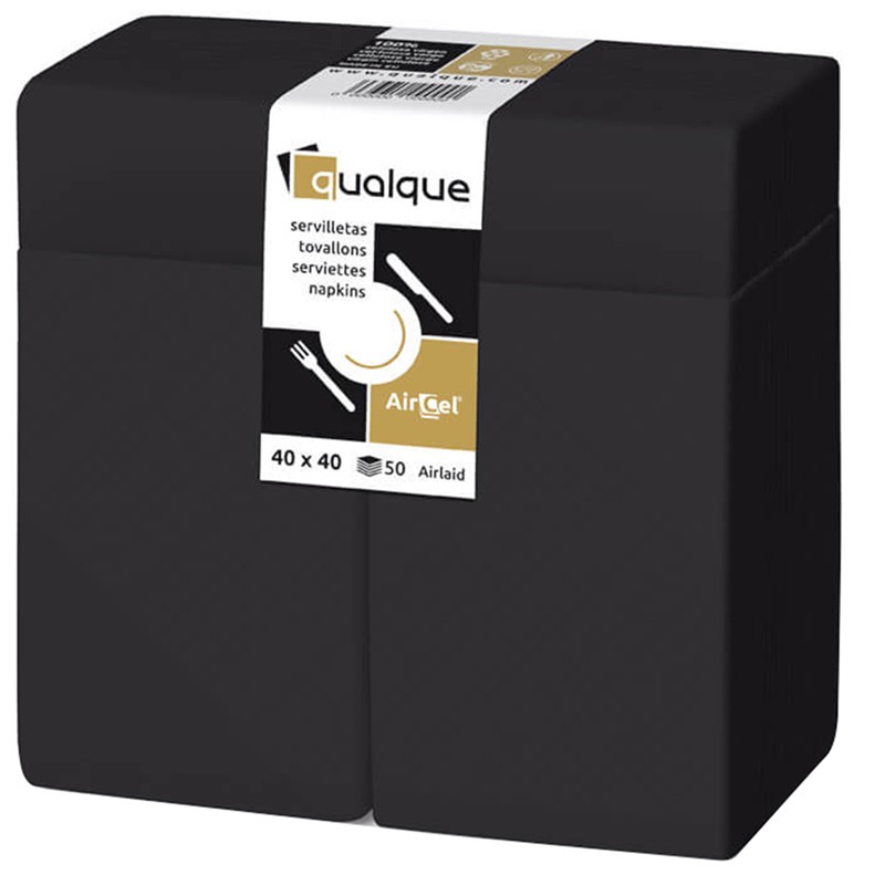 [Q15952] SERVILLETA AIRCEL 40 X 40 1/8 KANGAROO NEGRA