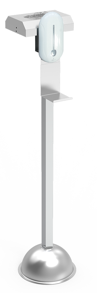 [4605] Dispensador Gel Y Soporte En Columna De Acero Inoxidable Aisi 304