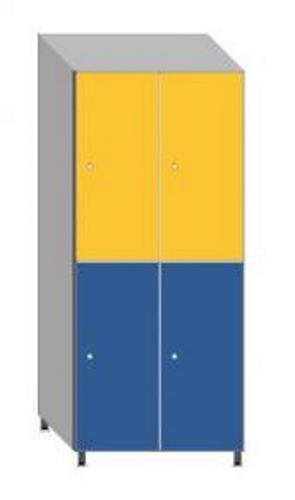 [FEN300-2X2 PERF] Taquilla Fenólico Ancho300 2 Puertas 2 Modulos Medidas 1800x500x600