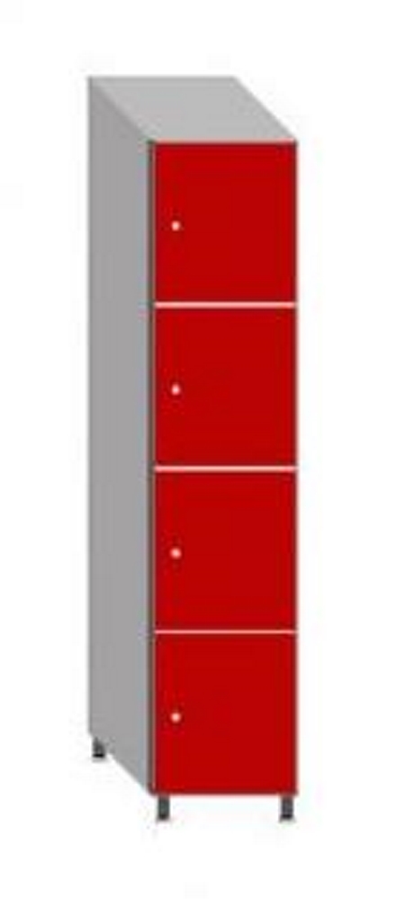 [FEN300-4X1 PERF] Taquilla Fenólico Ancho300 4 Puertas 1 Modulo Medidas 1800x500x300