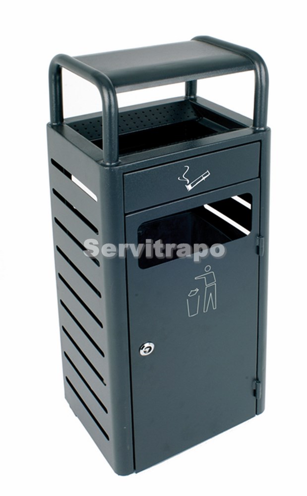 [J91171] Papelera Con Cenicero Para Exterior Totem 24l