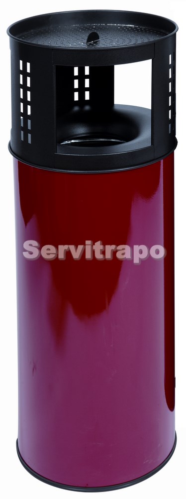 Papelera Con Cenicero Para Exteriores Con Depósito Interior