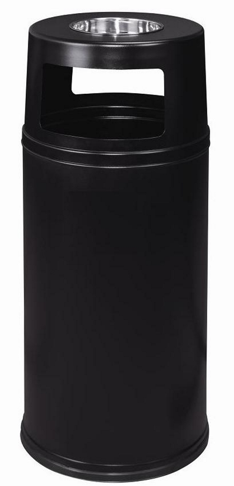 [PTE94110D-BL] Papelera Redonda Para Exteriores Con Cenicero Y Cubo Interior