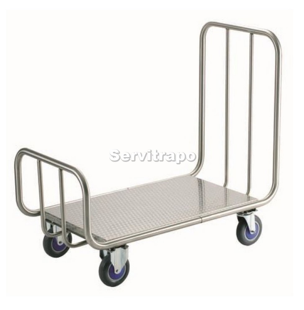 [SW-01-470] Carretilla En Acero Inox. 18/8 Con Doble Baranda.