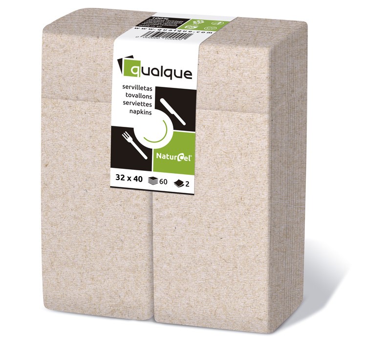 [Q1290N] SERVILLETA TISSUE 2 CAPAS 32X40 1/8 KANGAROO NATURE