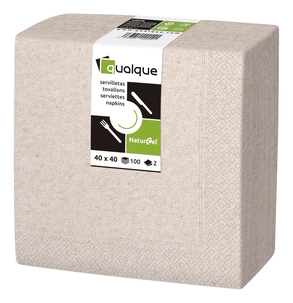 [Q1220N] SERVILLETA 40 X 40 1/4 2 CP ECO NATURE