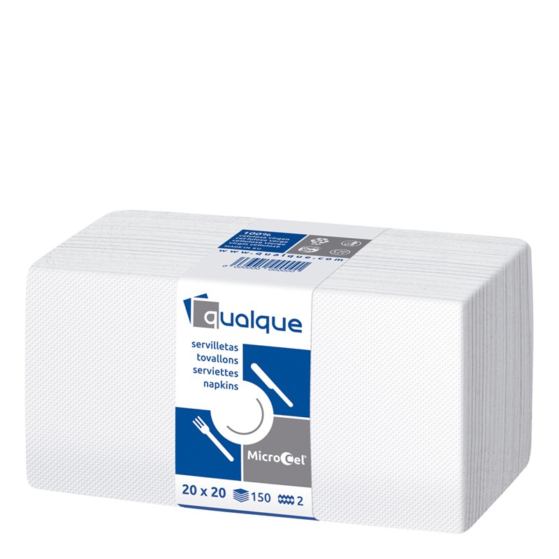 [Q14600] Servilleta Microcel 20 X 20 2 Cp 1/4 Blanca