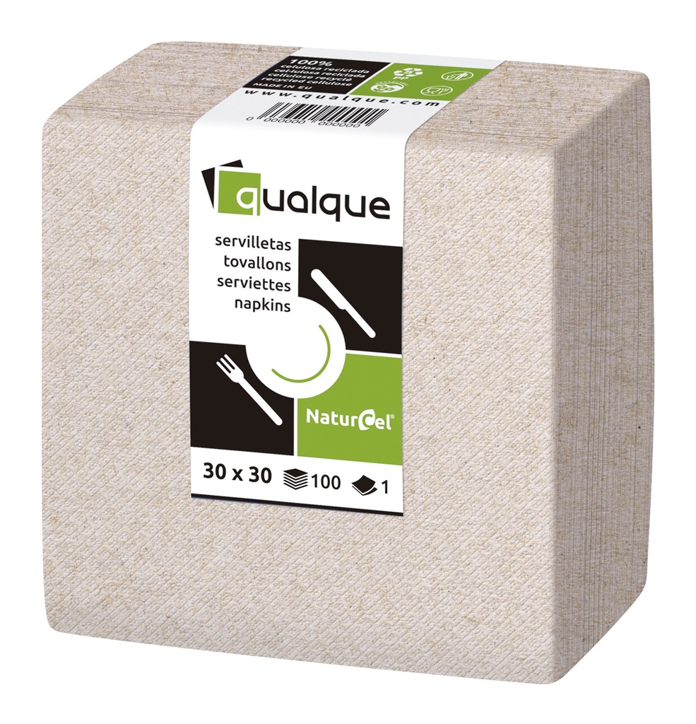 [Q1110N] SERVILLETA 30 X 30 1/4 1 CP ECO NATURE