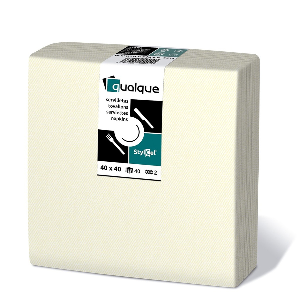 [Q18203] Servilletas 40X40 Stylcel Color Crema
