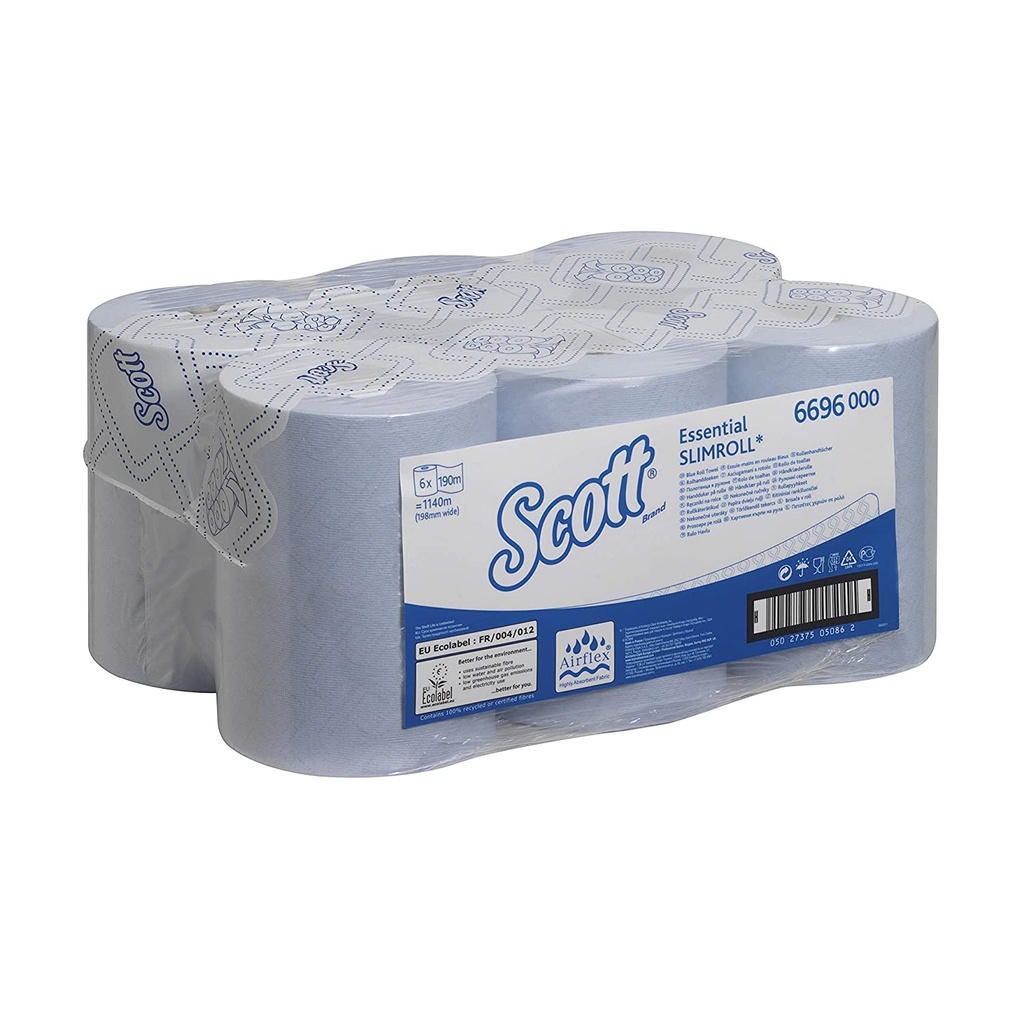 [6696000] Toallas Seca Manos En Rollo Slimroll 1 Capa Azul 190 M