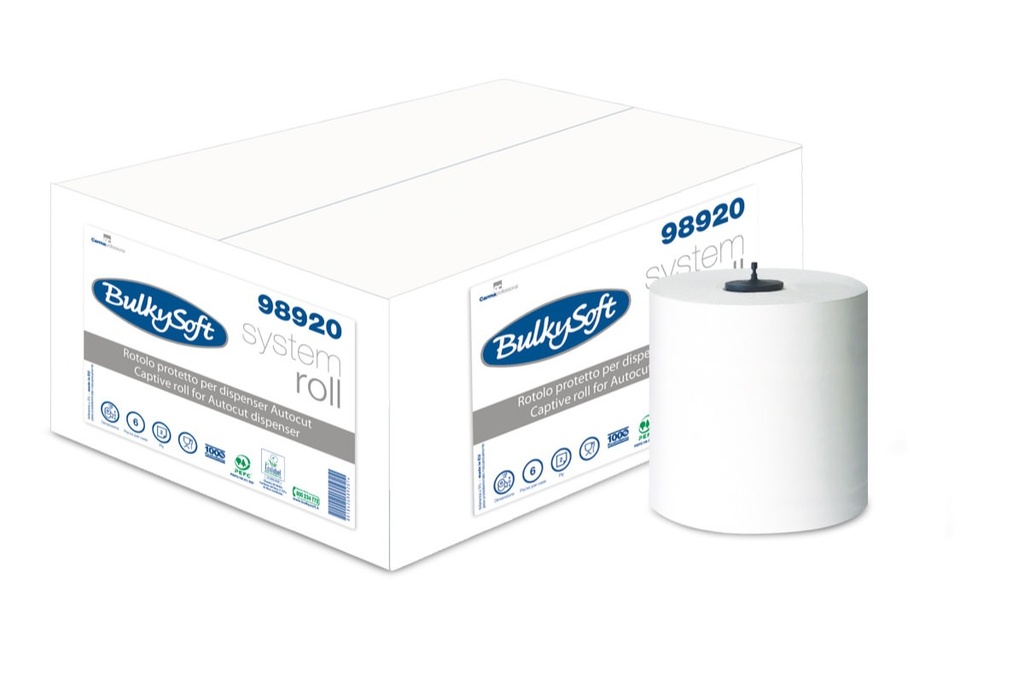 [98920.E20] Toallas Seca Manos En Rollo C. System  2 Capas 150 M