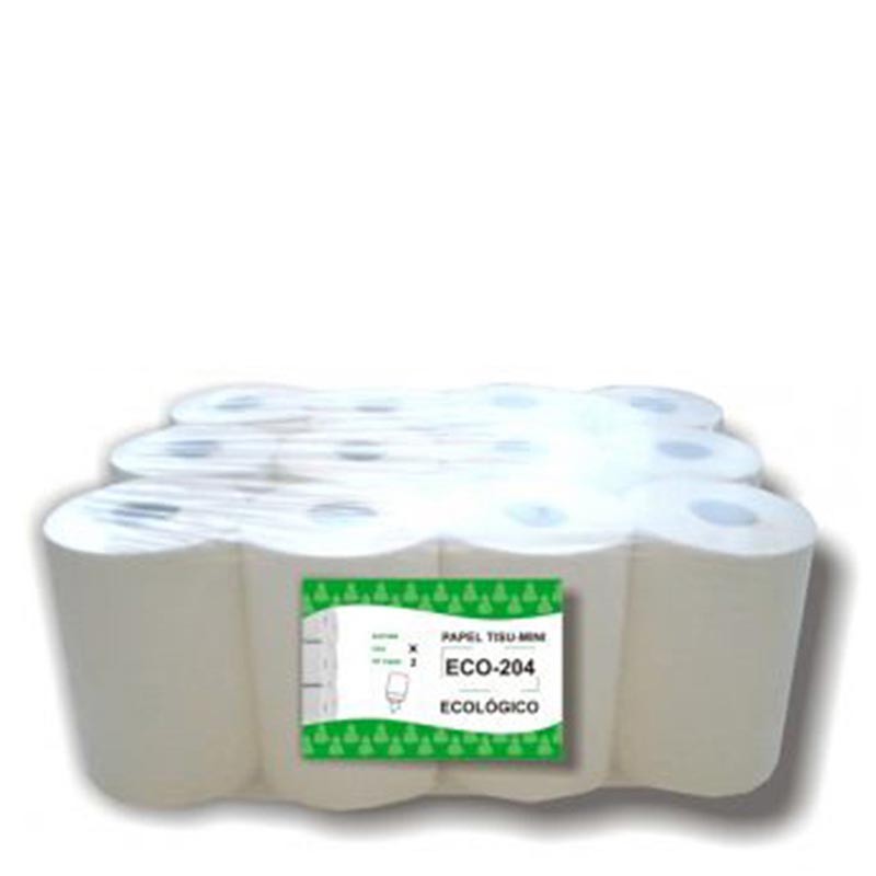 [P-204] BOBINA SECA MANOS DISP. CENTRAL MINI 2 CAPAS LISA 75 M