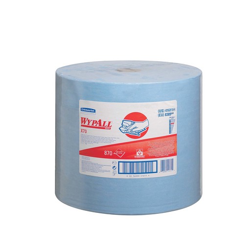 [8389000] BOBINA WYPALL X70 PAÑOS 1 CAPA AZUL