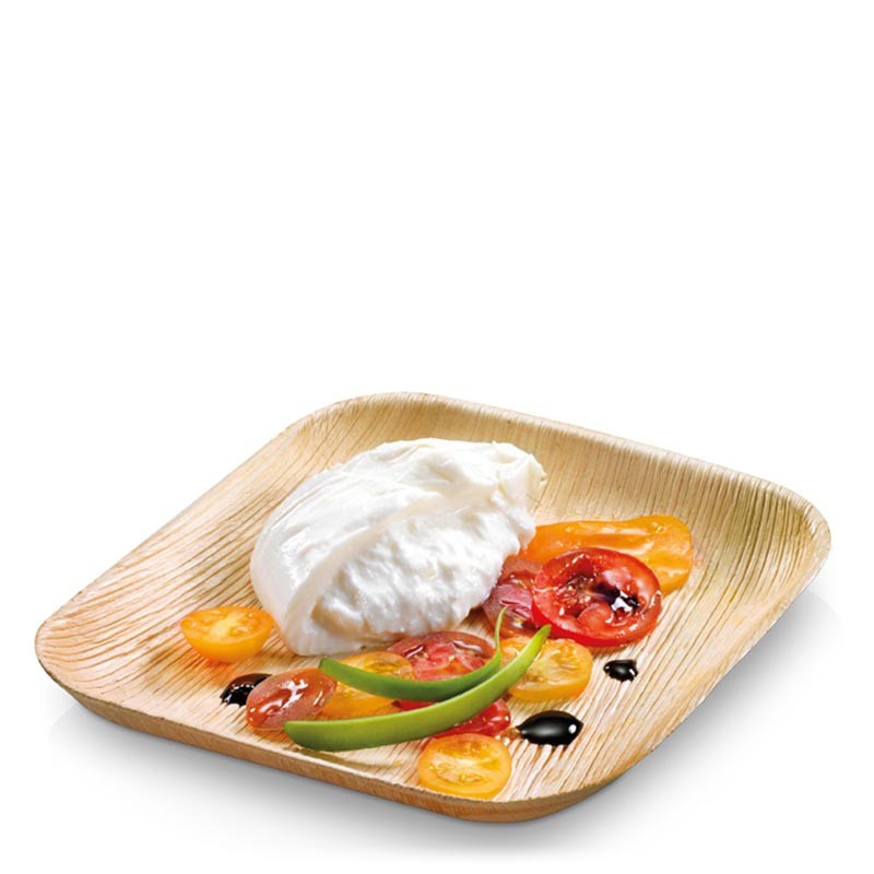 [PV15341] Plato Cuadrado Hoja De Palma 16X16