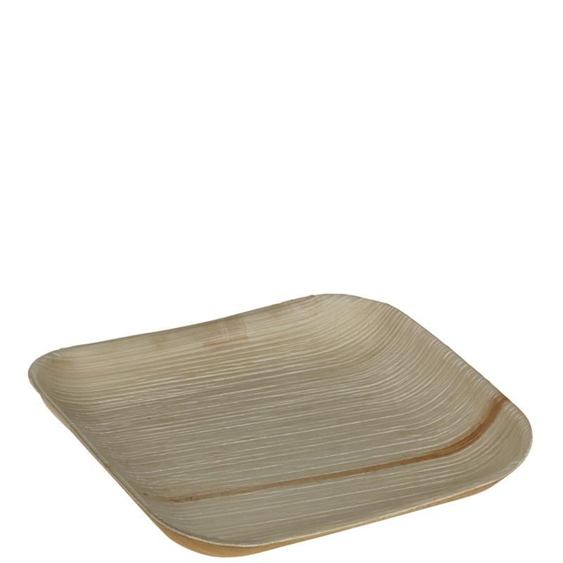 [PV15598] Plato Cuadrado Hoja De Palma 20X20