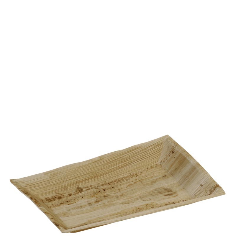 [PV3394] PLATO RECTANGULAR CUADRA HOJA DE PALMA