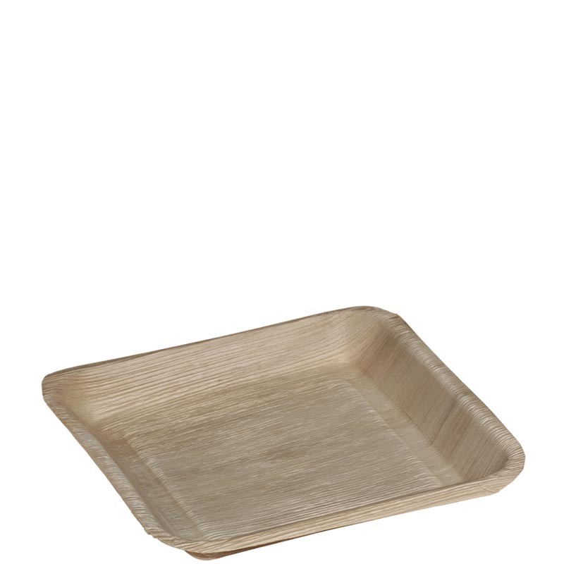 [PV5040] Plato Cuadrado Hoja De Palma 24X24