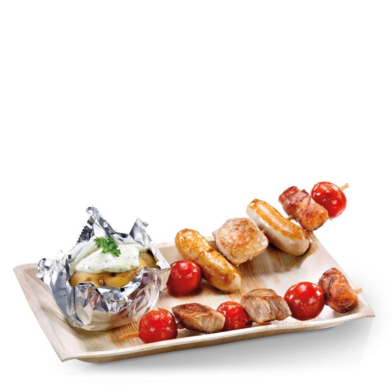 [PVZE3391] Bandeja Rectangular Hoja De Palma 17X12 Cm