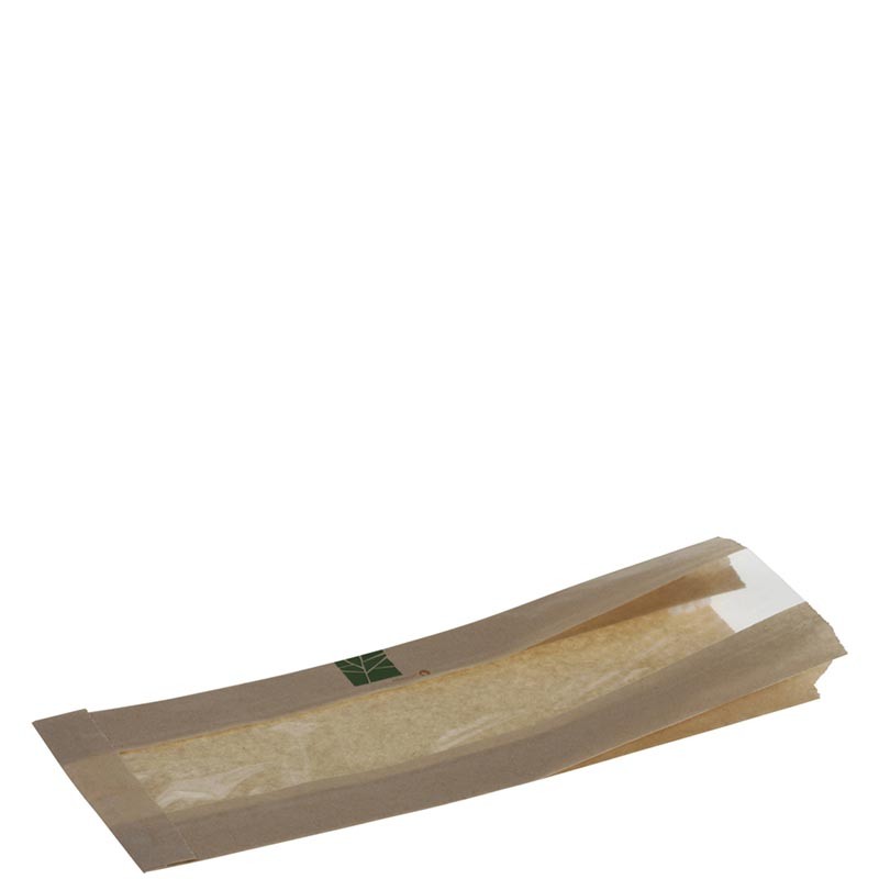 [PV15686] BOLSA KRAFT PARA SÁNDWICH CON VENTANA 330*120*2X30