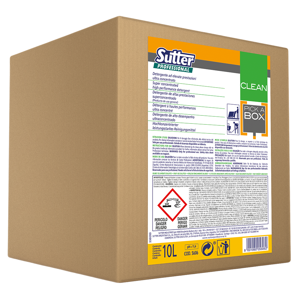 PICK A BOX CLEAN, DETERGENTE DE ALTAS PRESTACIONES SUPERCONCENTRADO