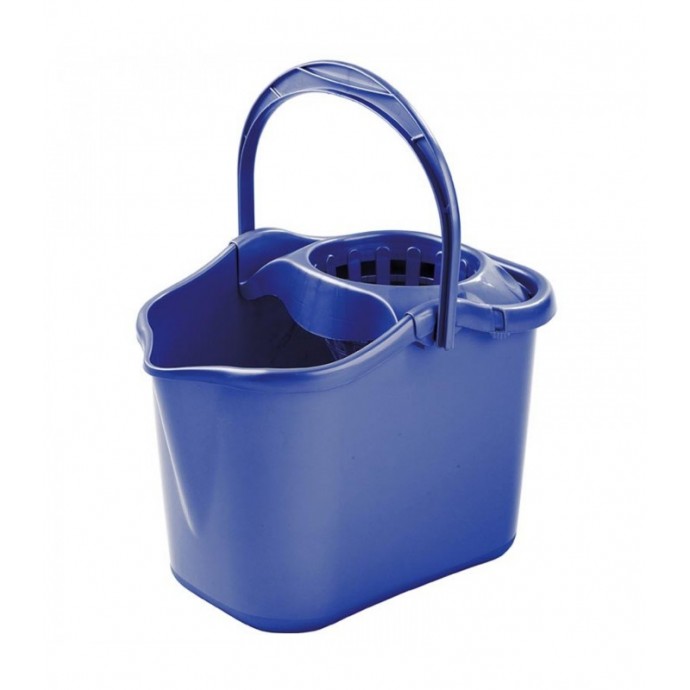 [04507] Cubo Oval Con Escurridor Luxe Azul 13l