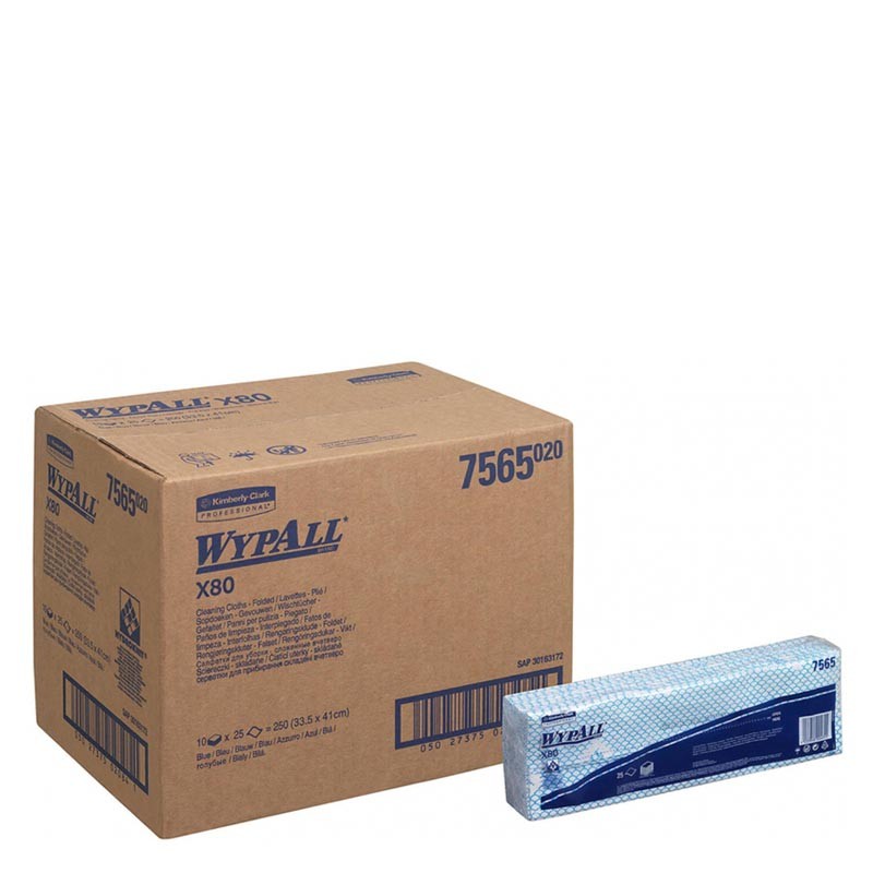 [7565010] Bayetas Wypall X80 Interplegadas 1 Capa Azul